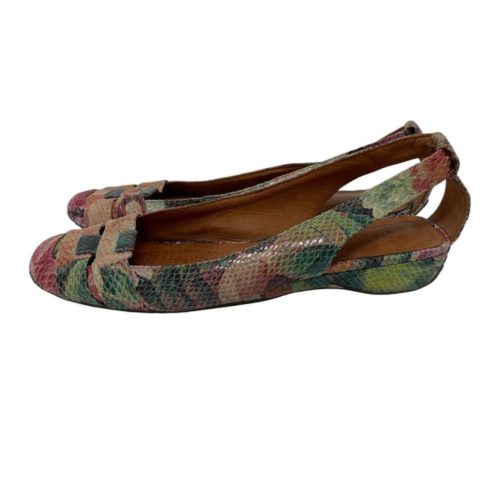 Gentle Souls Kenneth Cole It's So Fun Leather Floral Sling Back Sandals Sz 8.5M - Picture 2 of 13